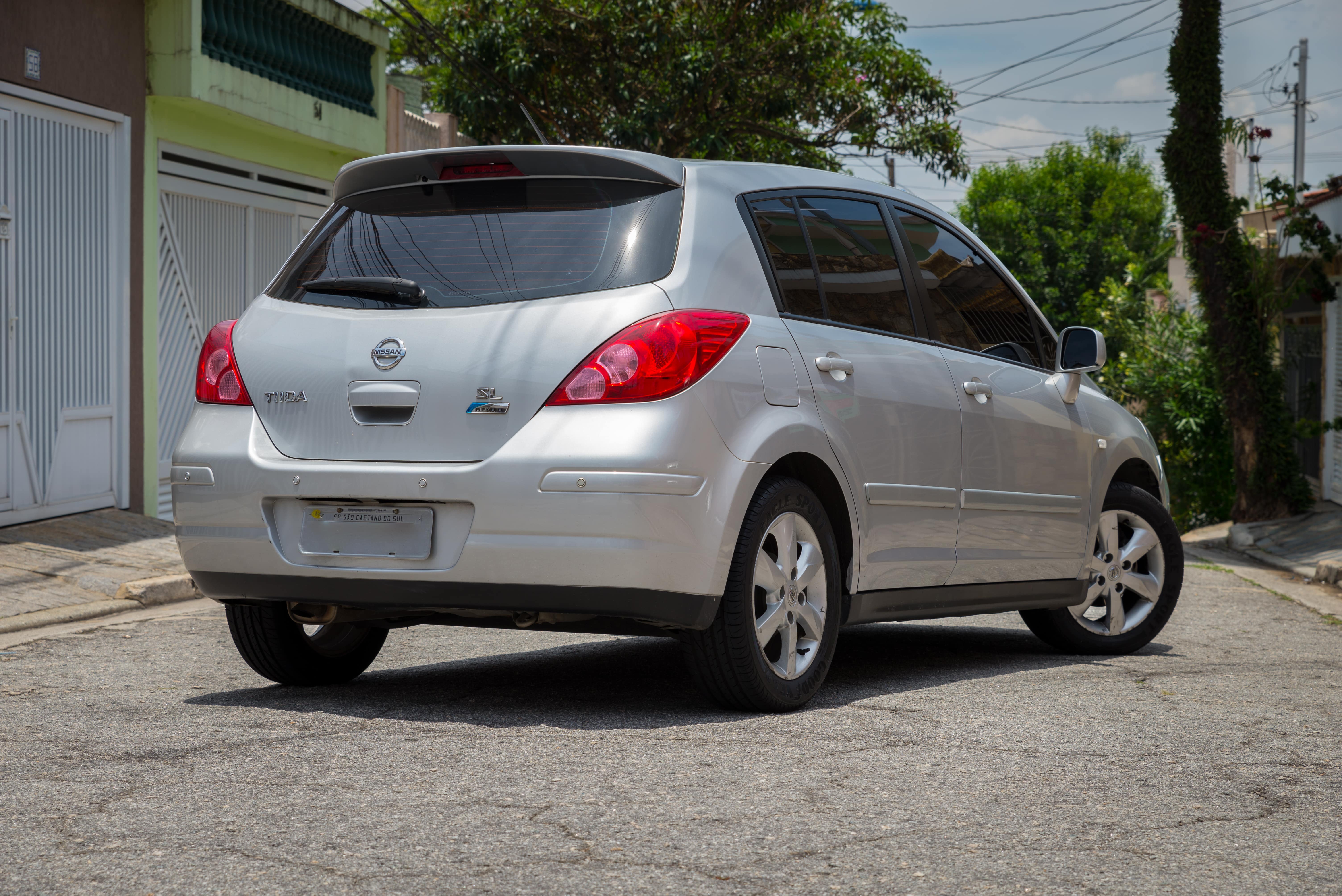 Silver Nissan Versa