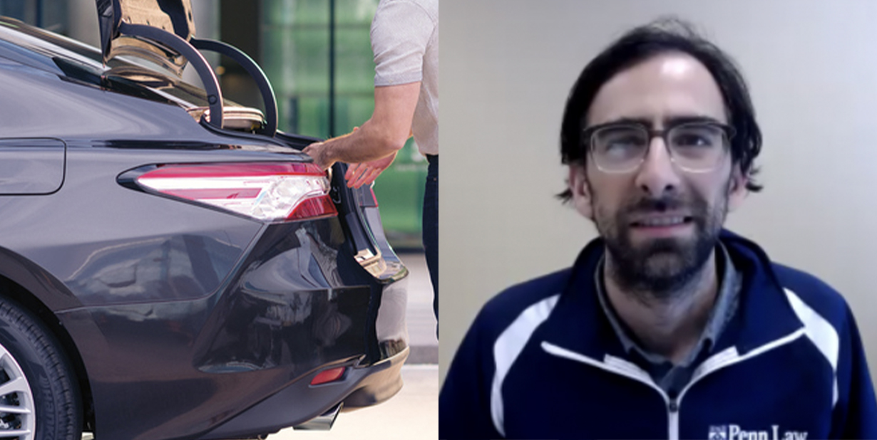 Toyota Camry and man split image