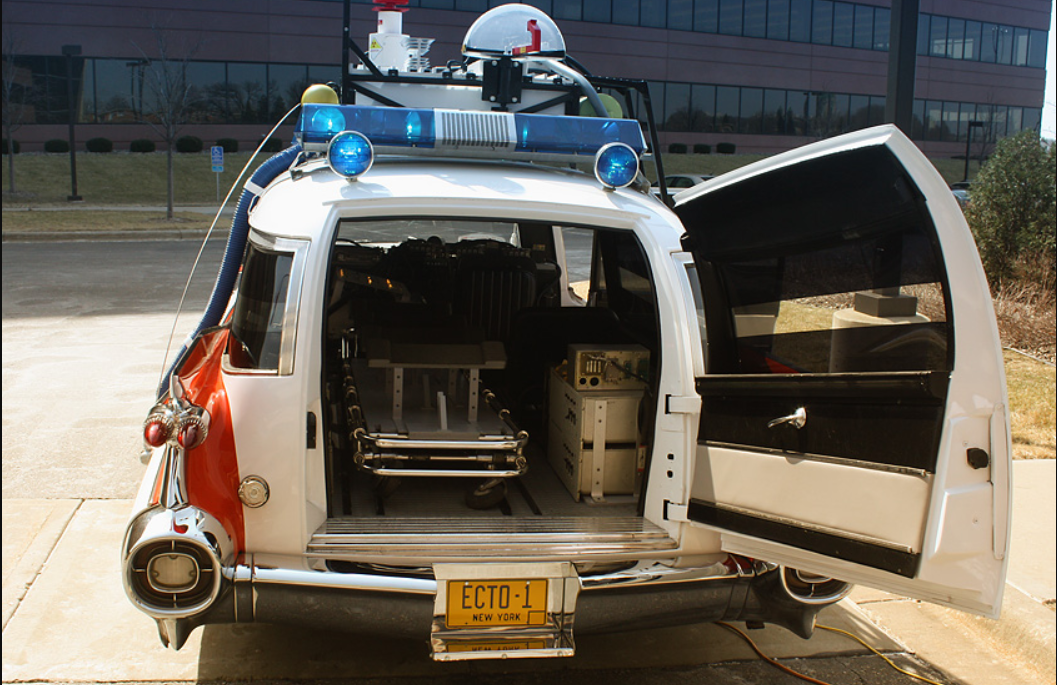 Trunk space in ghostbusters car