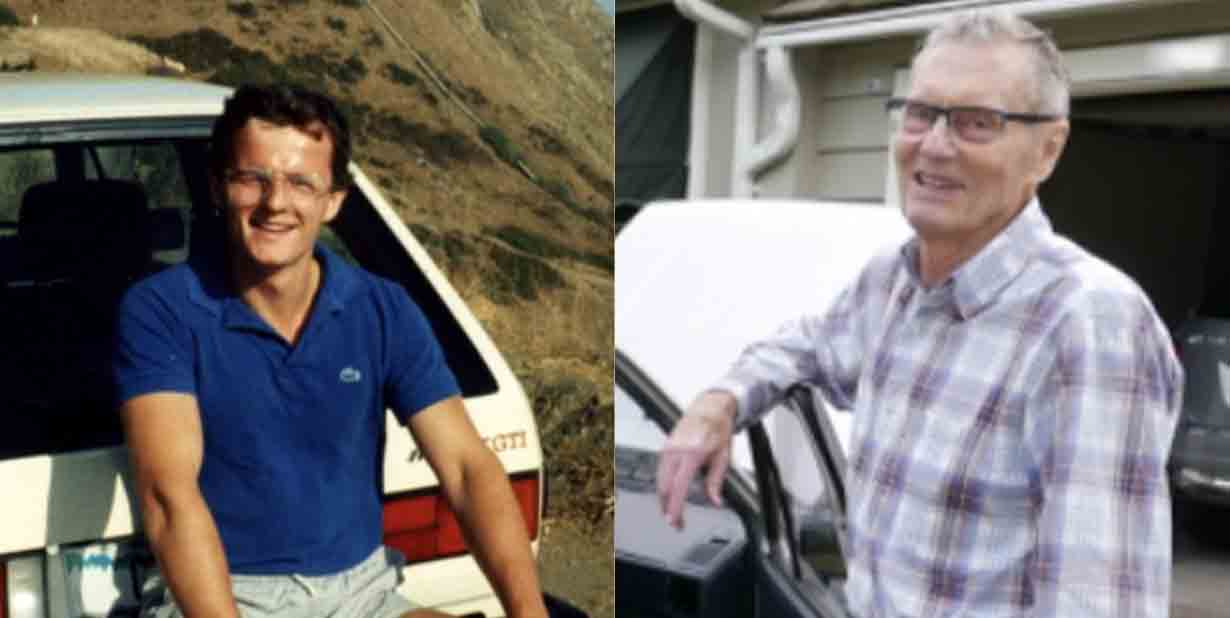 Man with VW rabbit split image