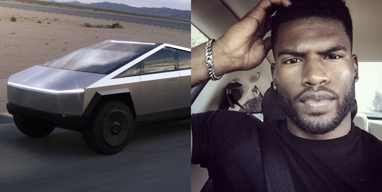 Tesla and puzzled looking man split image