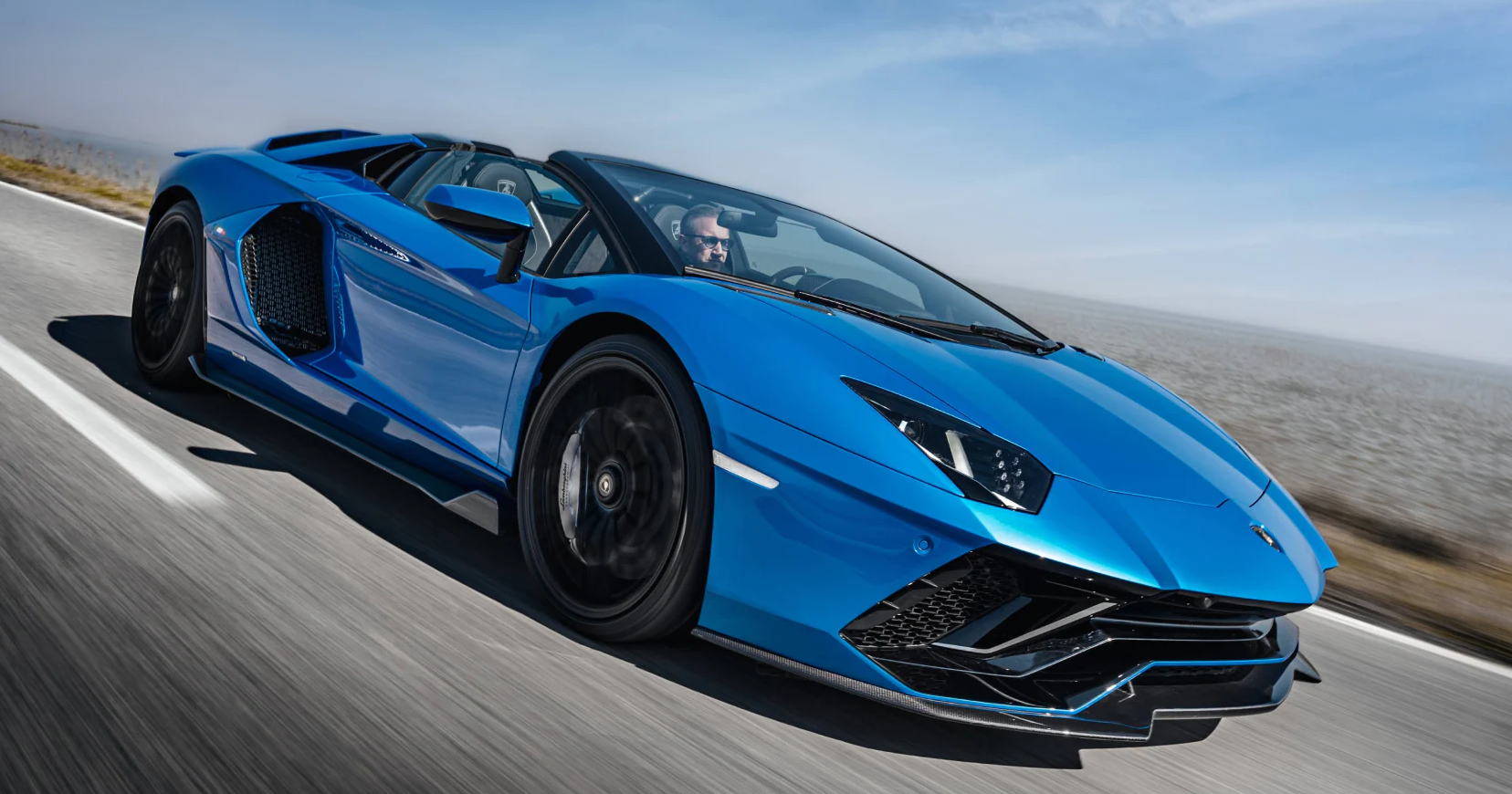Blue Lamborghini Aventador