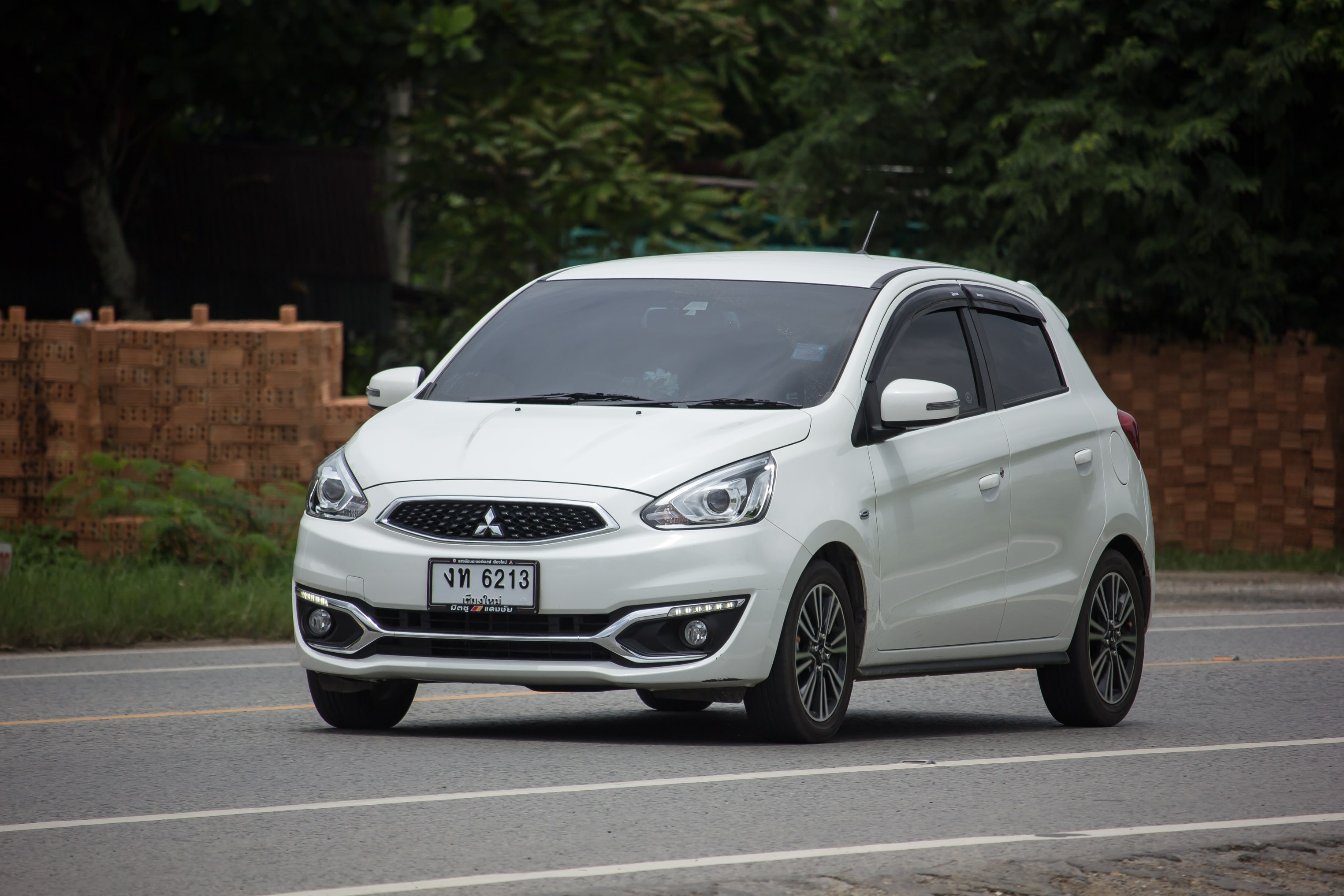 White Mitsubishi Mirage