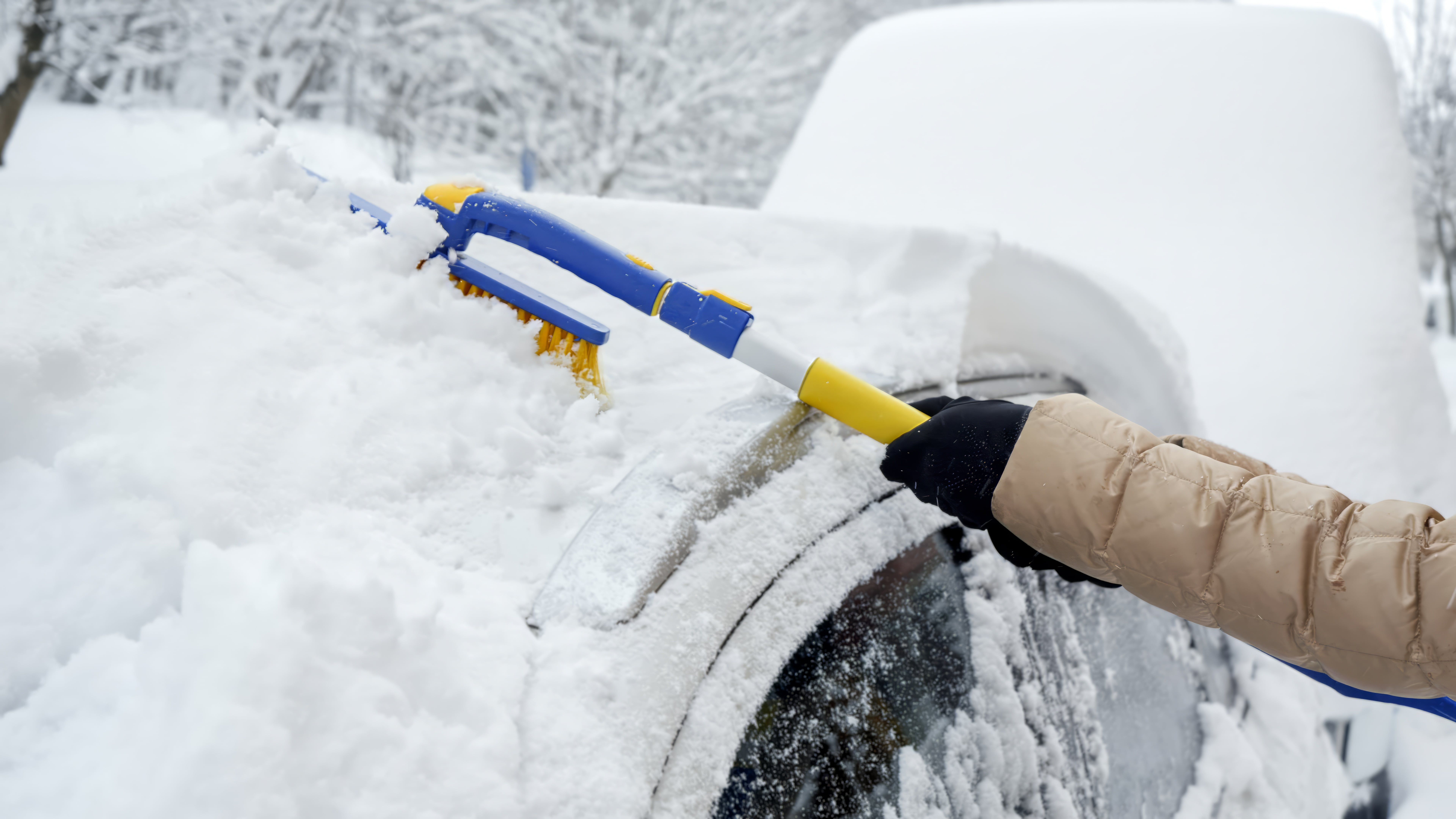 Snow covered car