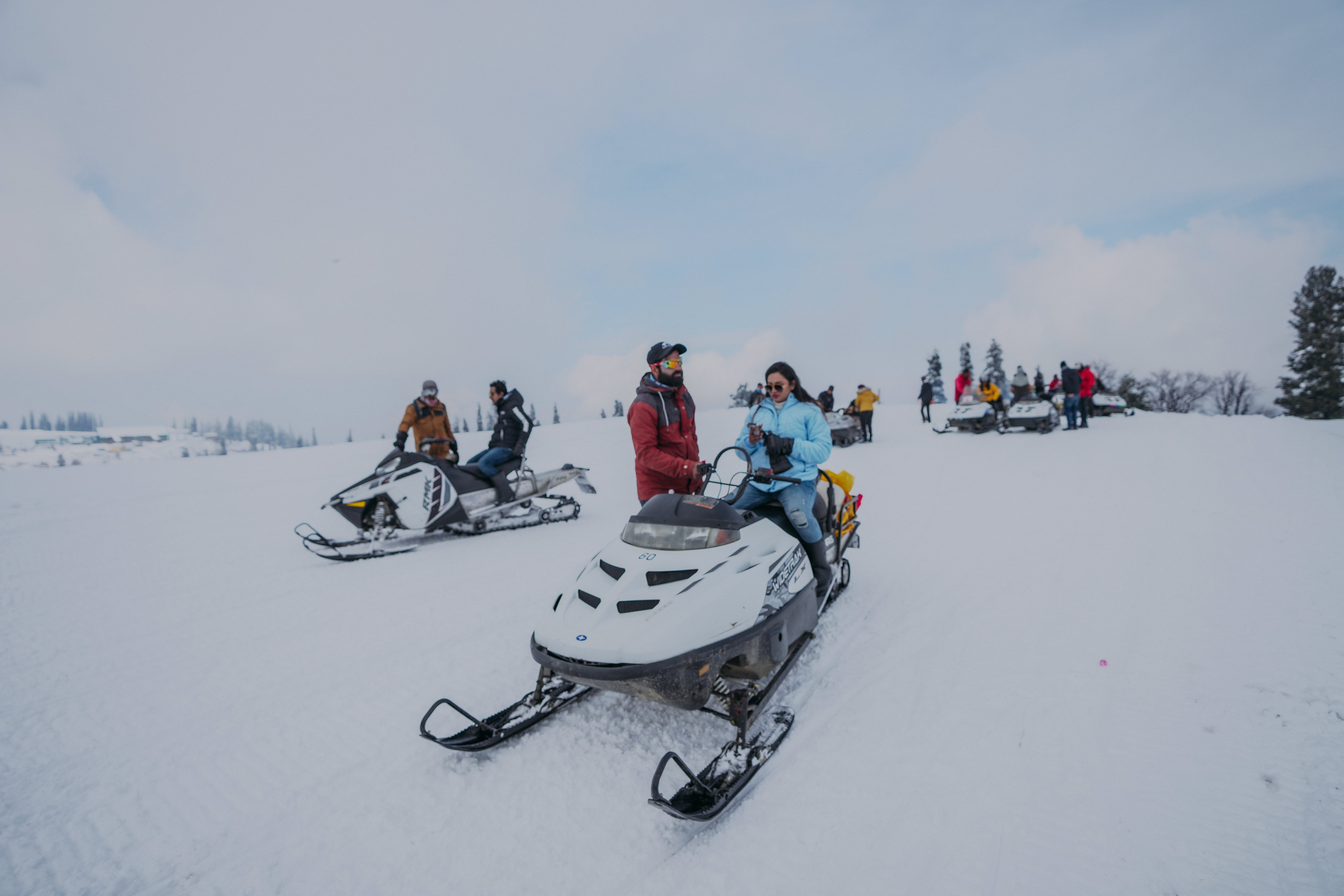 Group of snowmobiles