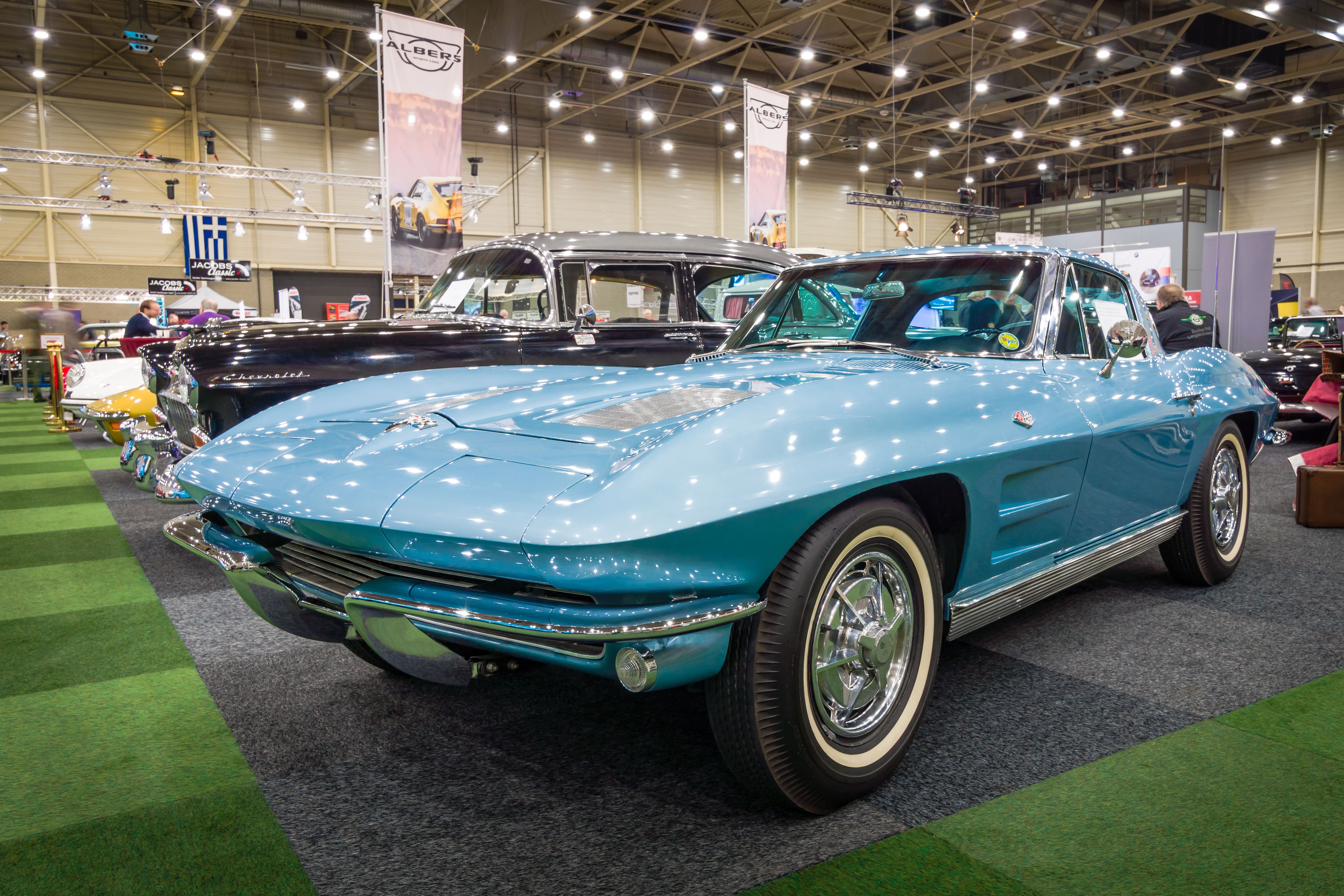 blue 1963 Chevy Corvette