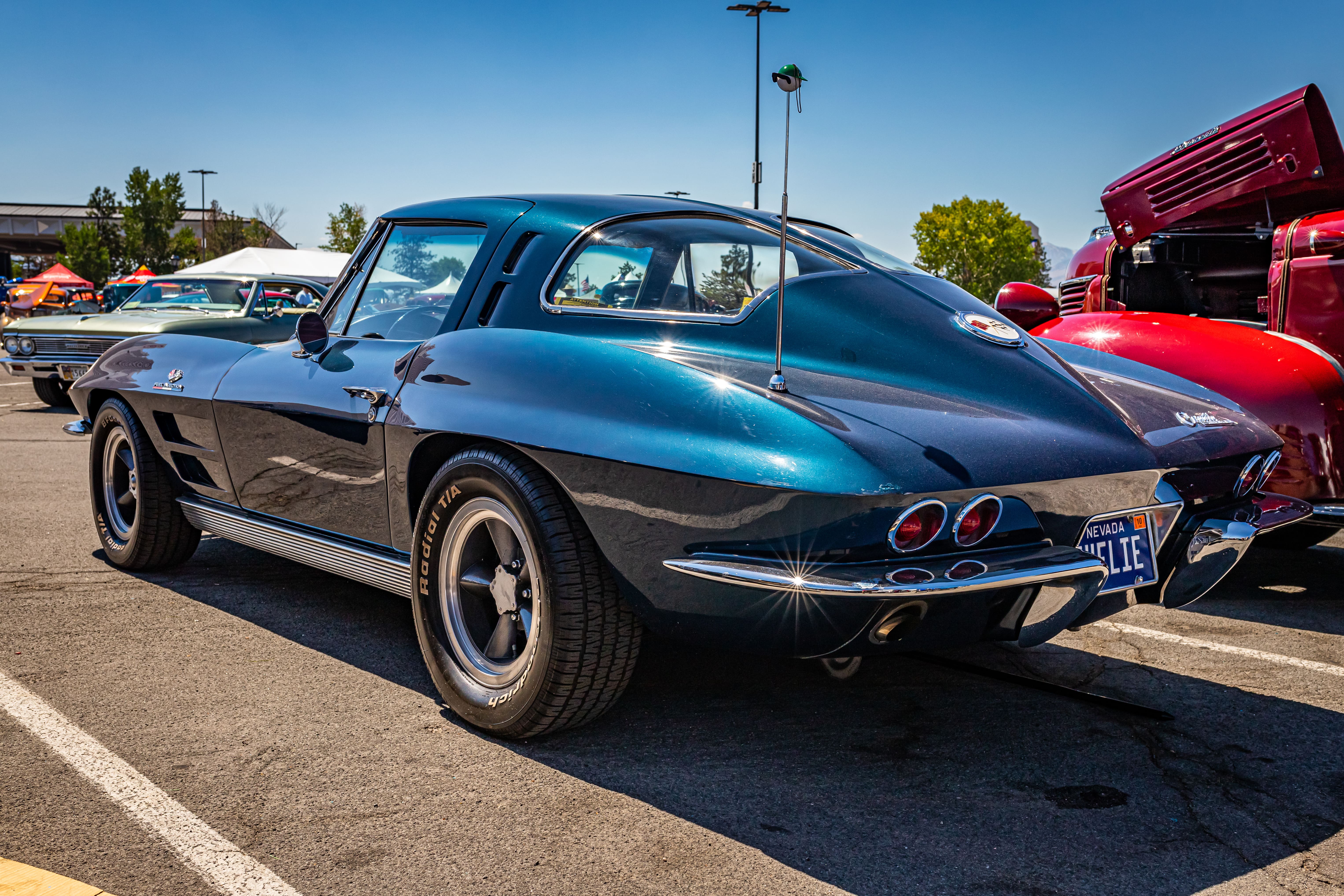 Blue chevy corvette
