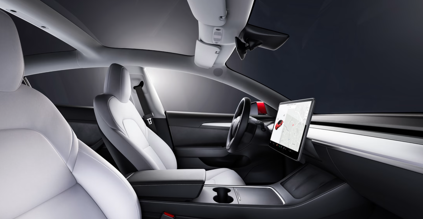 The interior of the 2024 Tesla Model 3