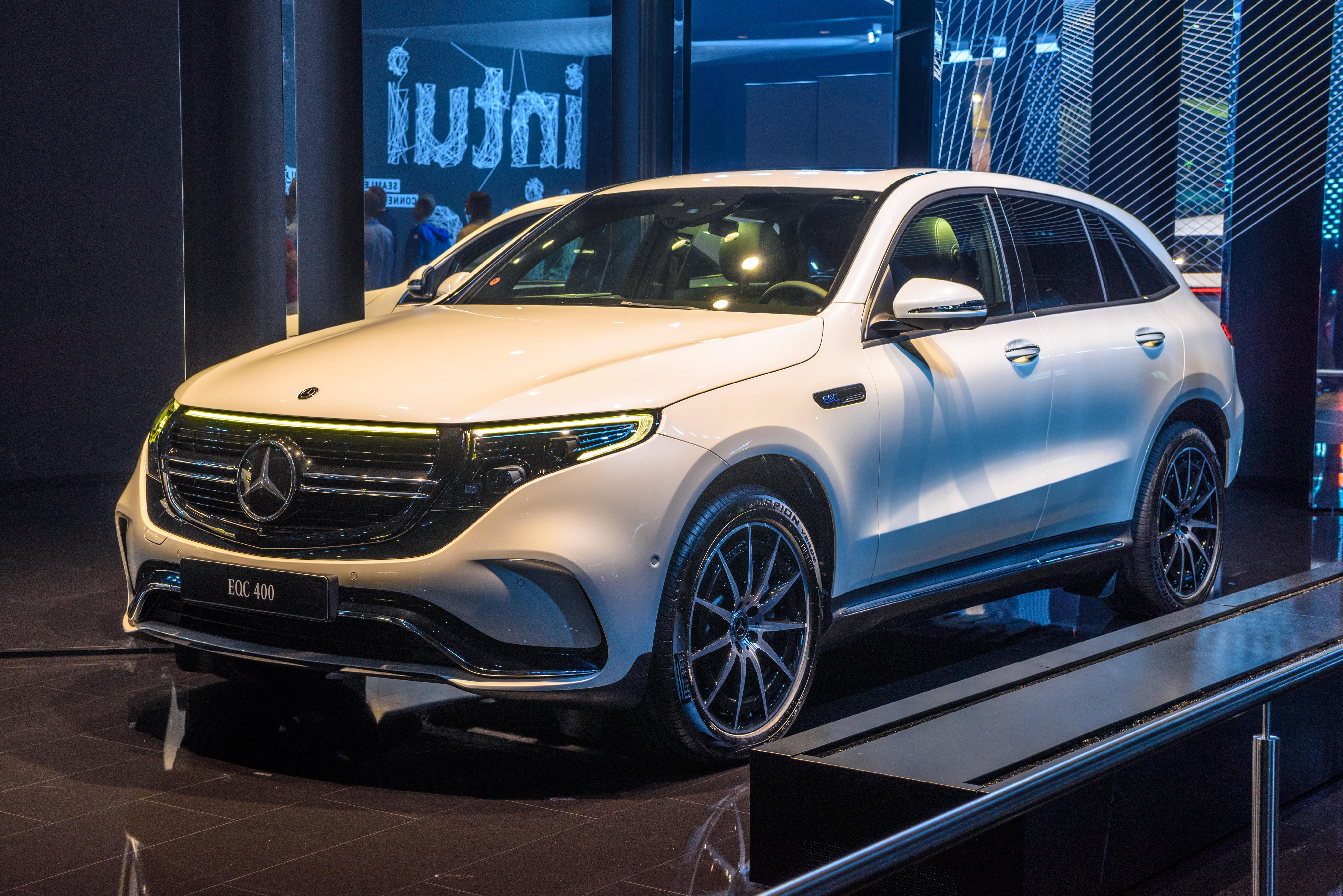 A white 2023 Mercedes-Benz EQC