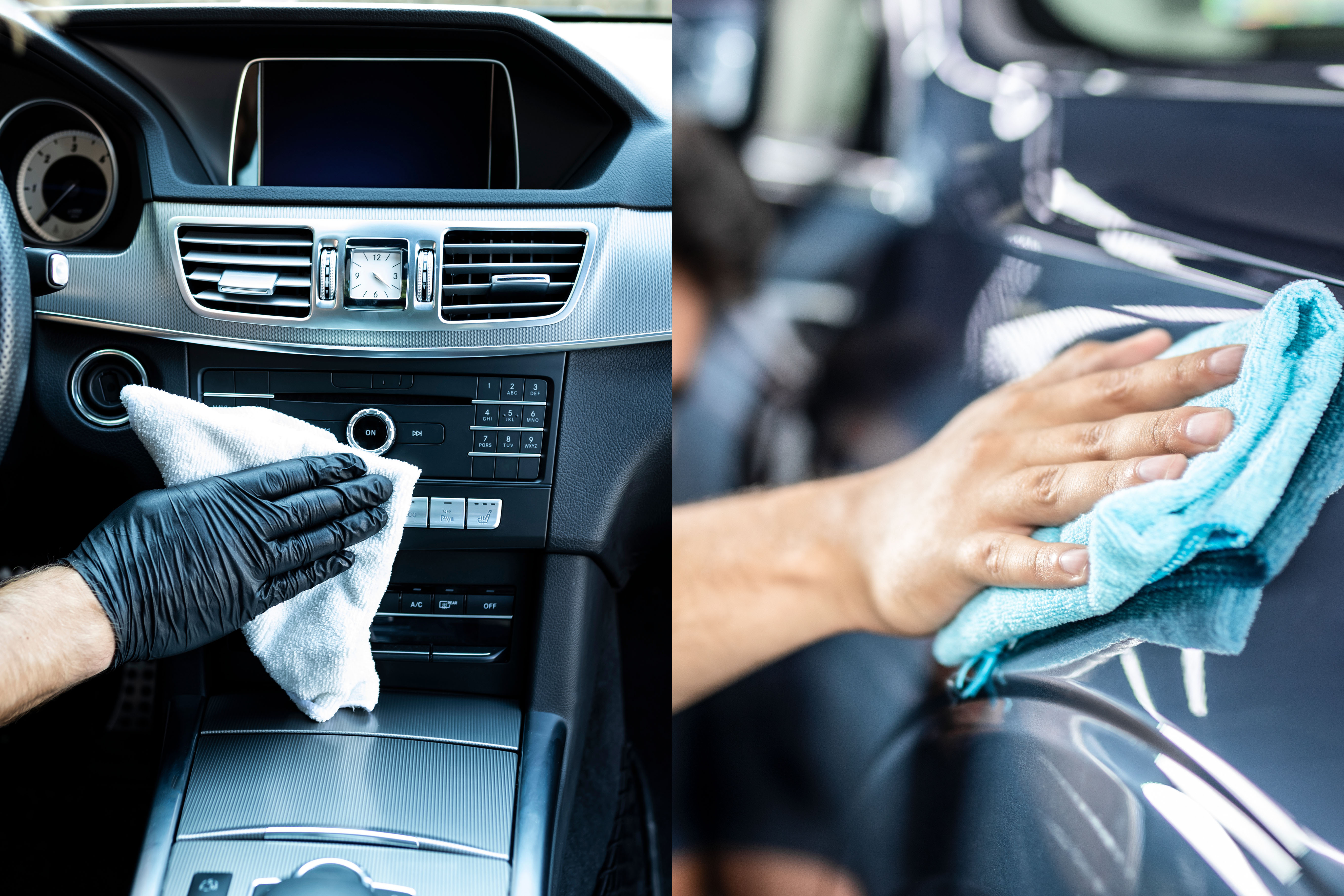 Car cleaning split images