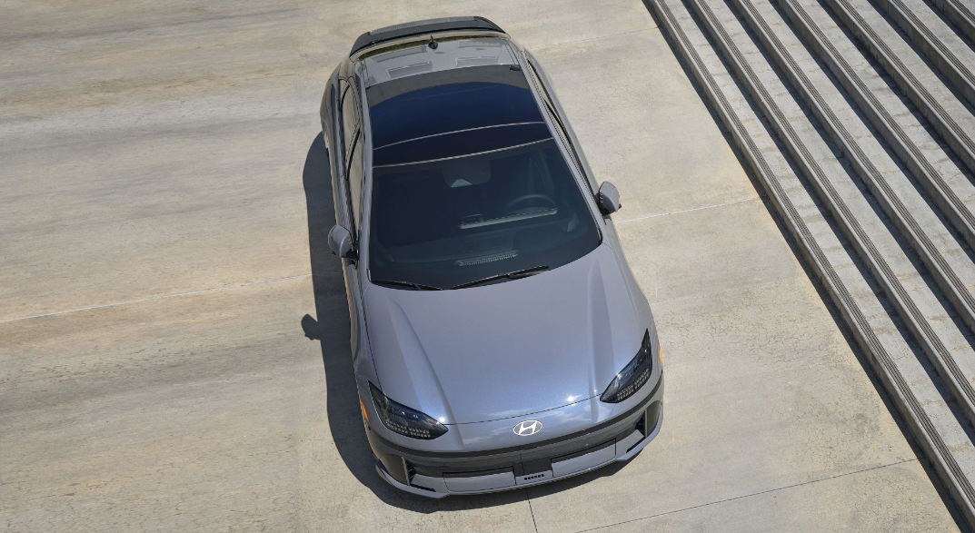 Aerial view of the Hyundai Ioniq 6 