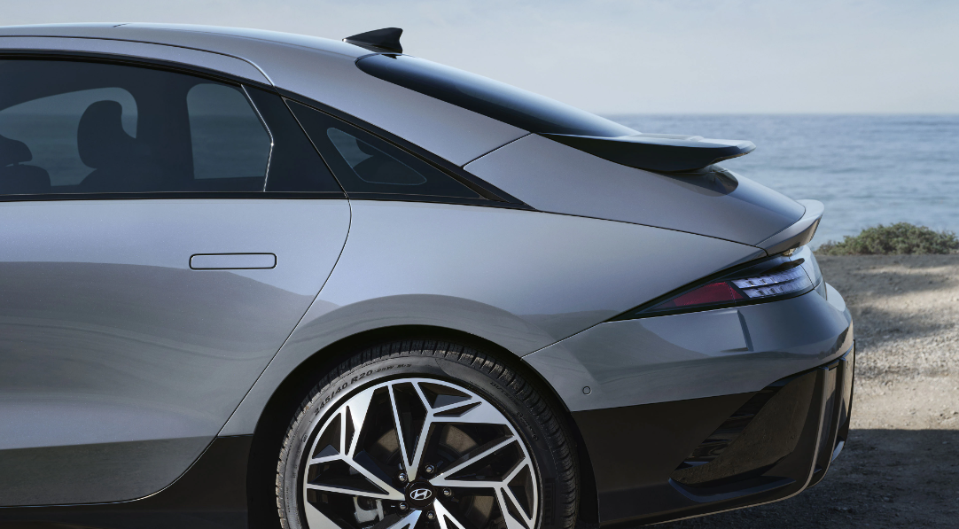 Rear end of the Hyundai Ioniq 6 