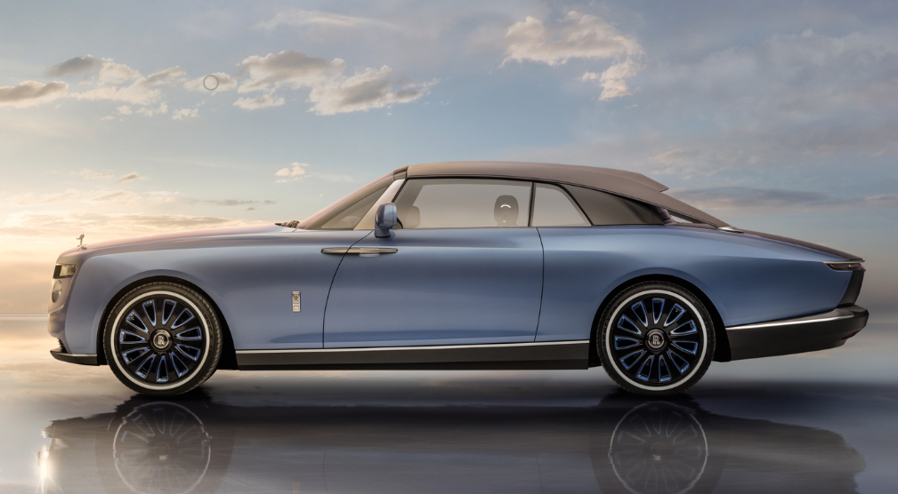 Blue Rolls Royce Boat Tail