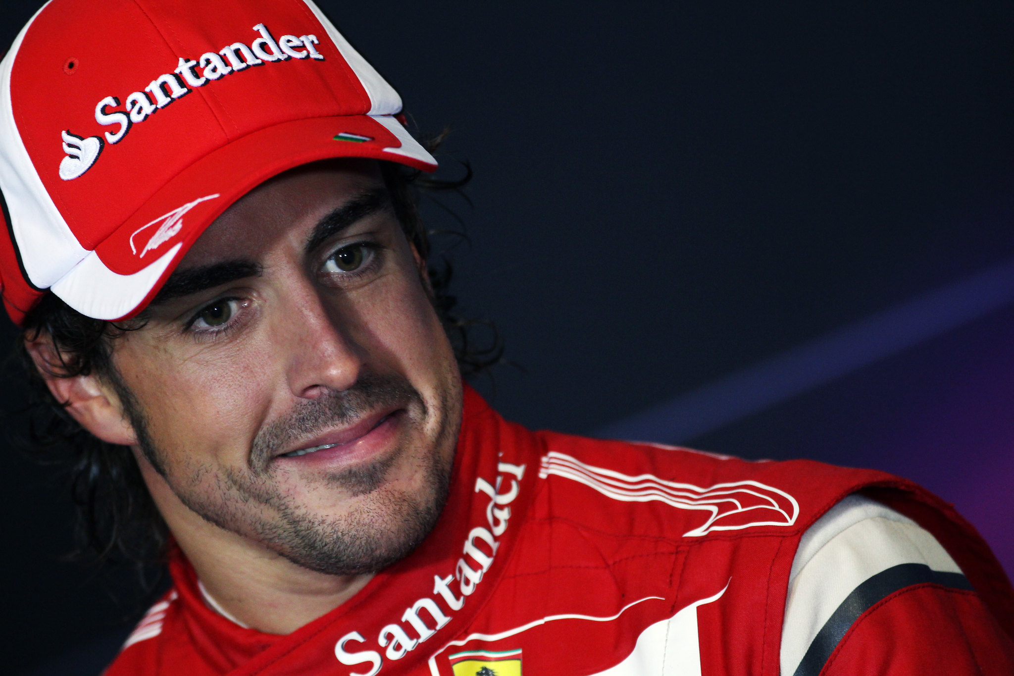 Race winner Fernando Alonso at press conference 2011