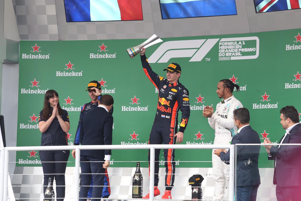 Verstappen on the podium