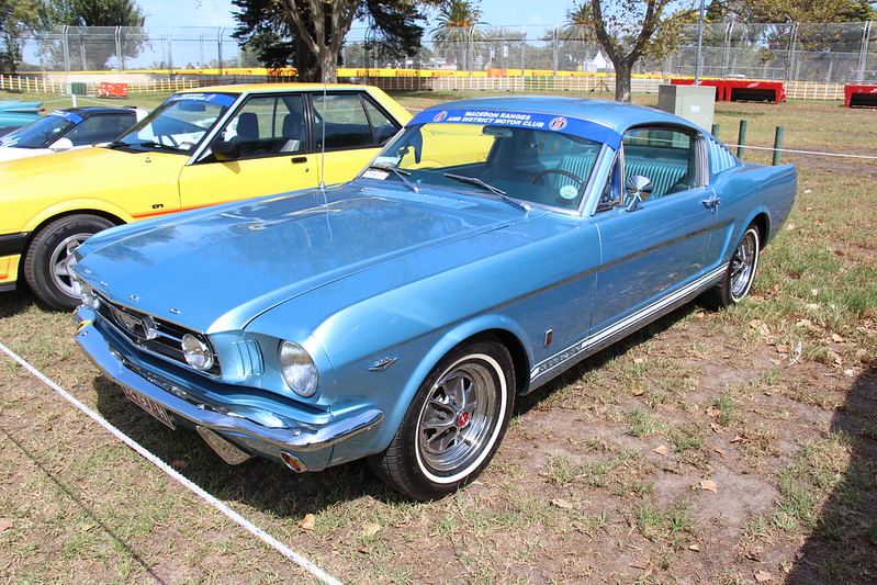 Image of blue 1965 Ford Mustang