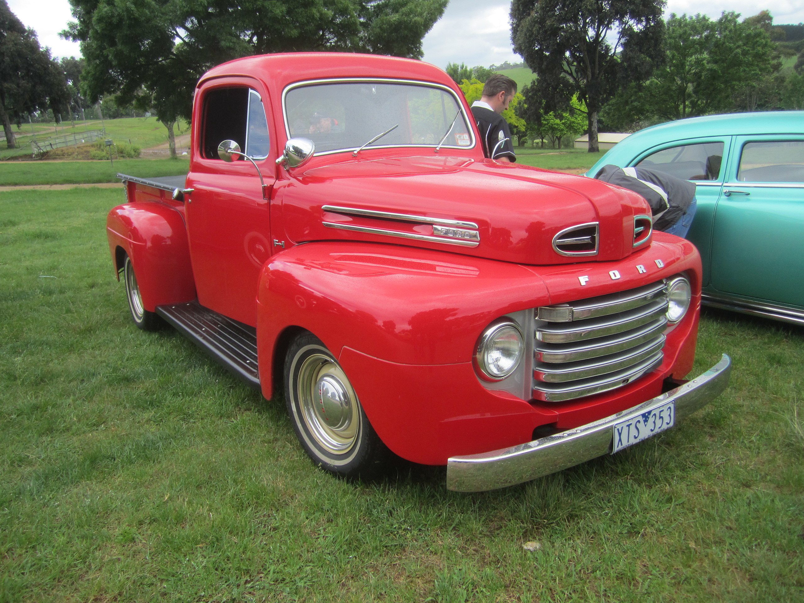 Image of red 1948 Ford F-1 Pickup