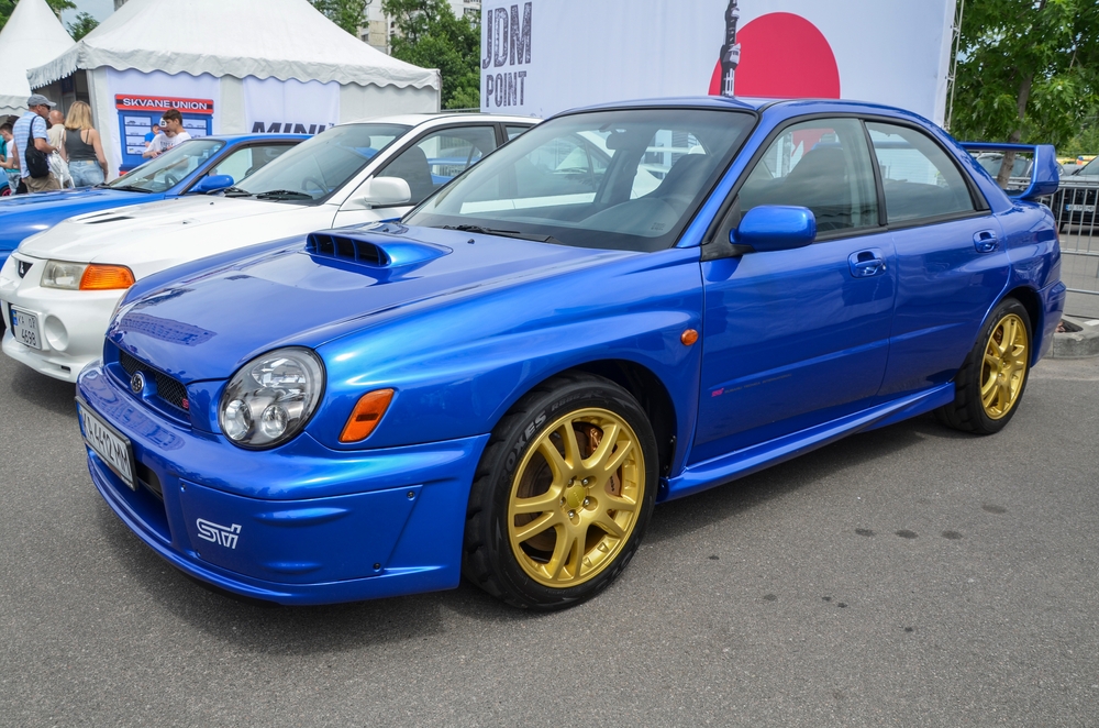 Blue The Subaru Impreza WRX STI 2002