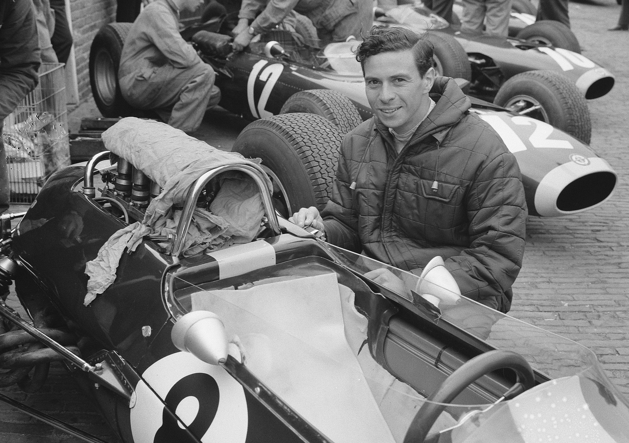 Jim Clark with his Lotus F1 car
