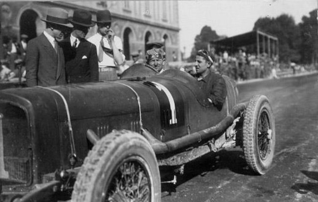 Emilio Materassi in a race car