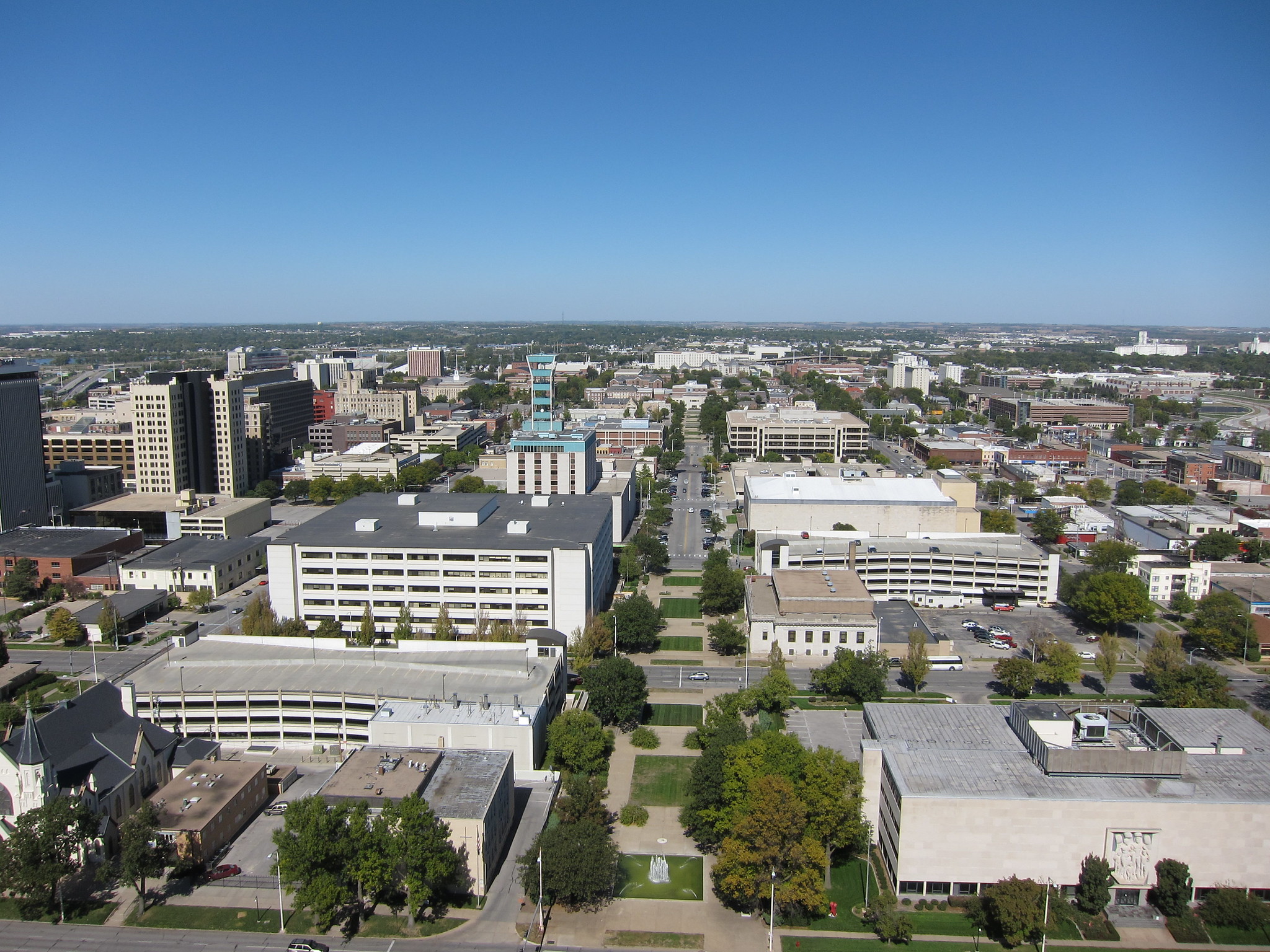 Aerial View of Downtown Lincoln, Nebraska