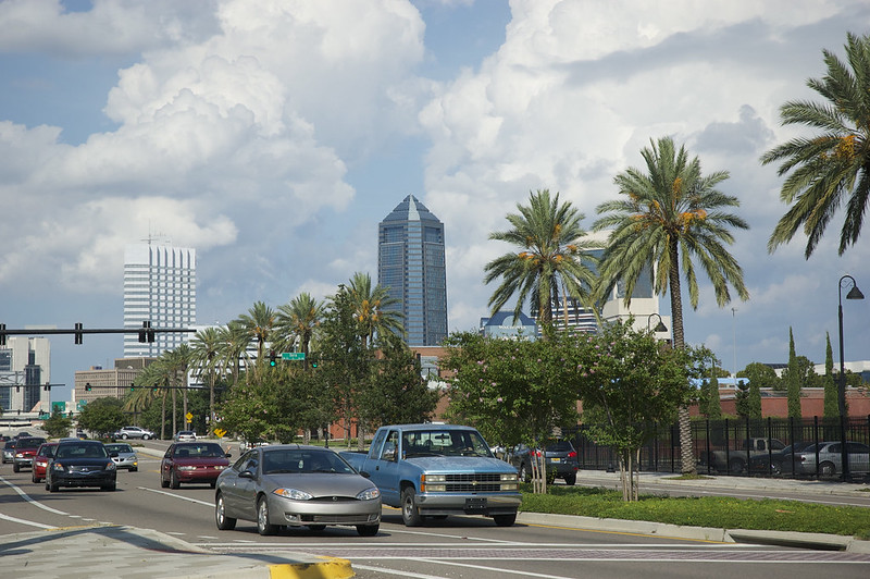 A busy road in Jacksonville, Florida