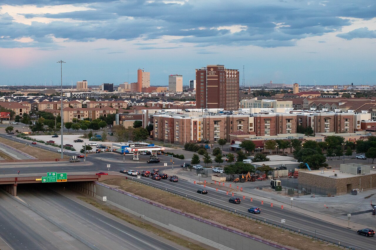 Lubbock Skyline at sundown in Texas