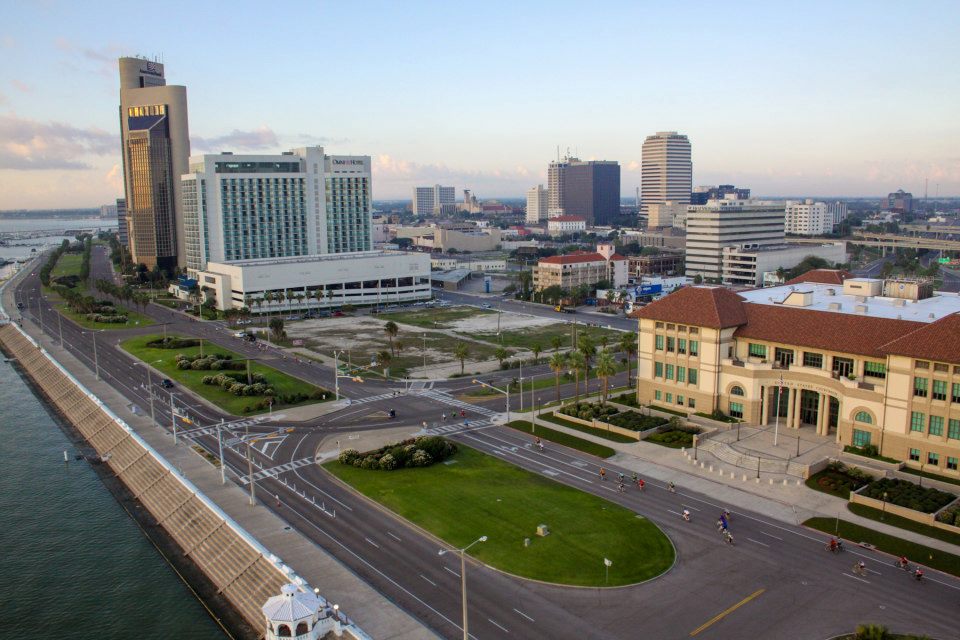 The downtown of the city of Corpus Christi in Texas