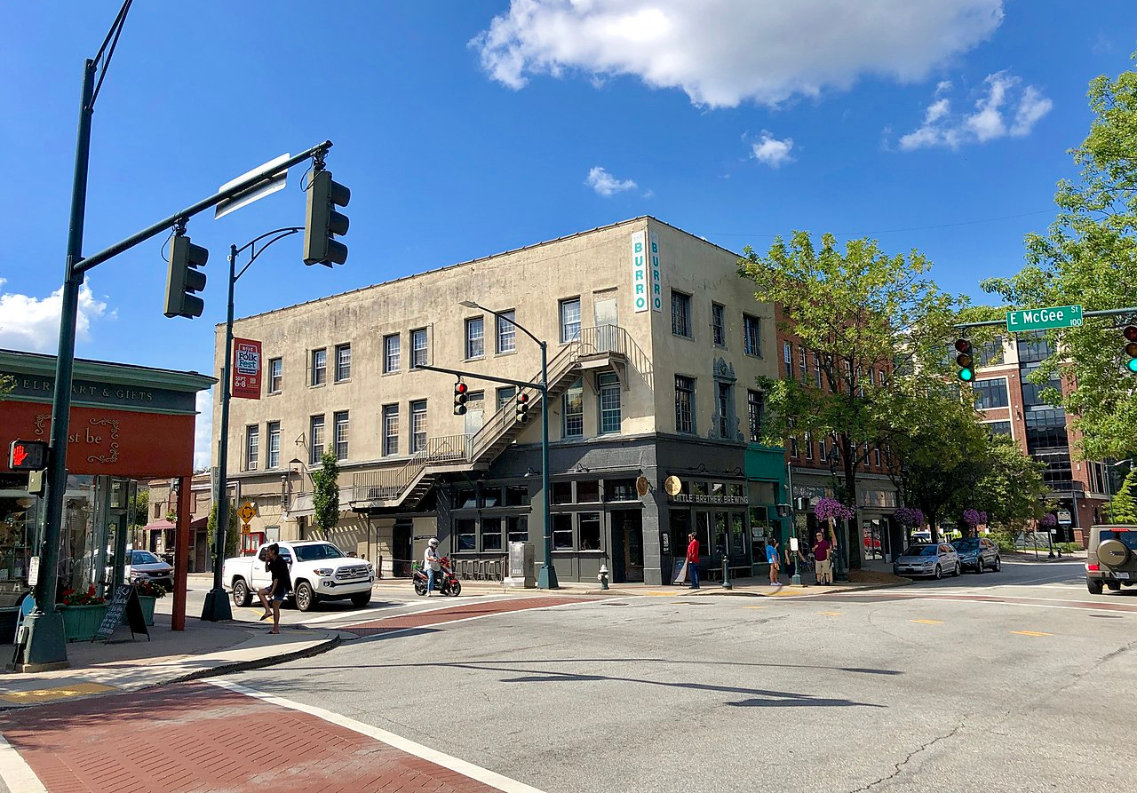 A calm street in Greensboro, North Carolina