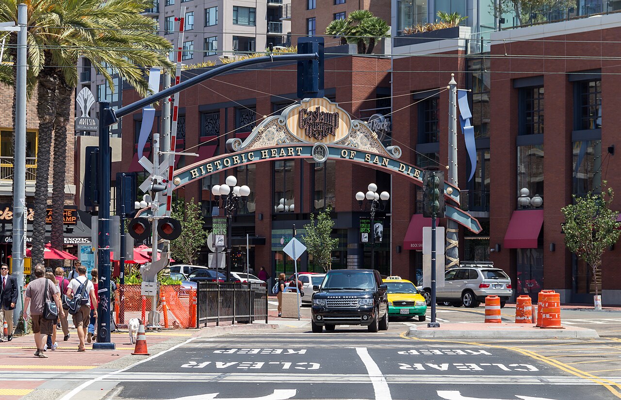 Gas Lamp Quarter in San Diego, California, USA