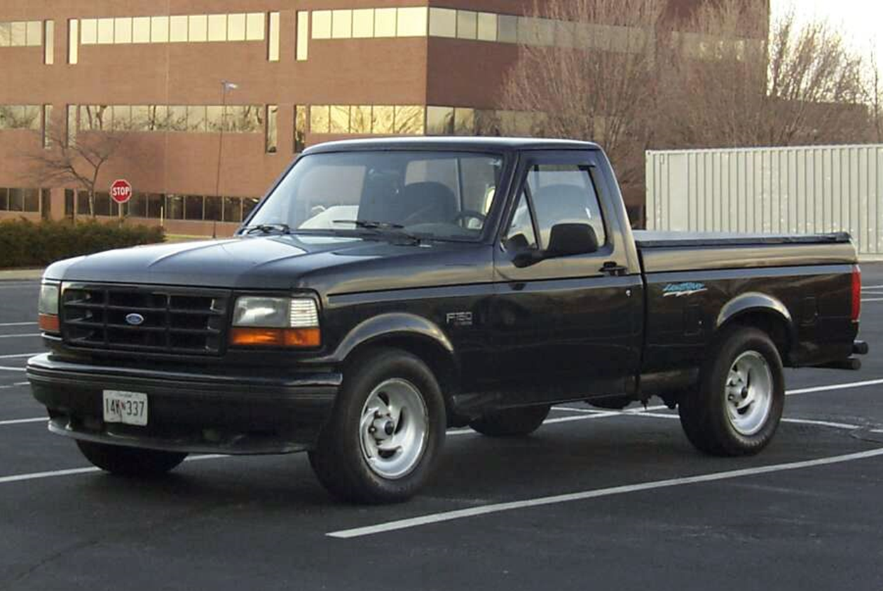 1993 Black Ford lightning outside