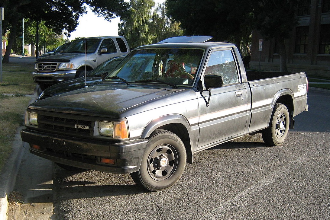 1992 Black Mazda B2200 on the street.