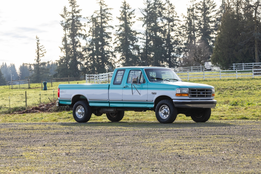 1994 Blue White Ford F XLT pickup truck