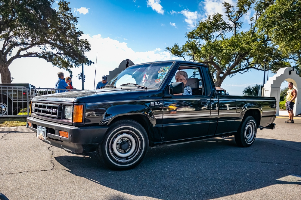 High perspective front corner view of a 1987 Dodge Ram 50 Pickup