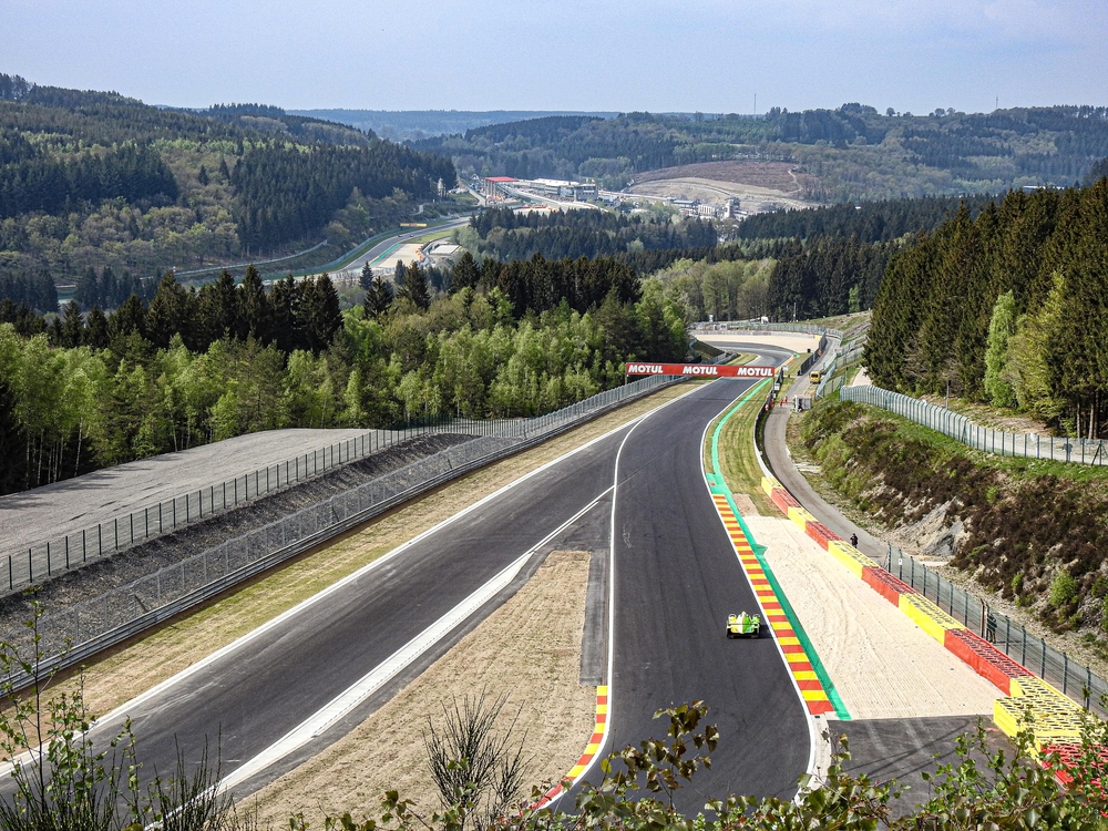 Aerial bird view of Circuit de Spa-Francorchamps in Stavelot Belgium