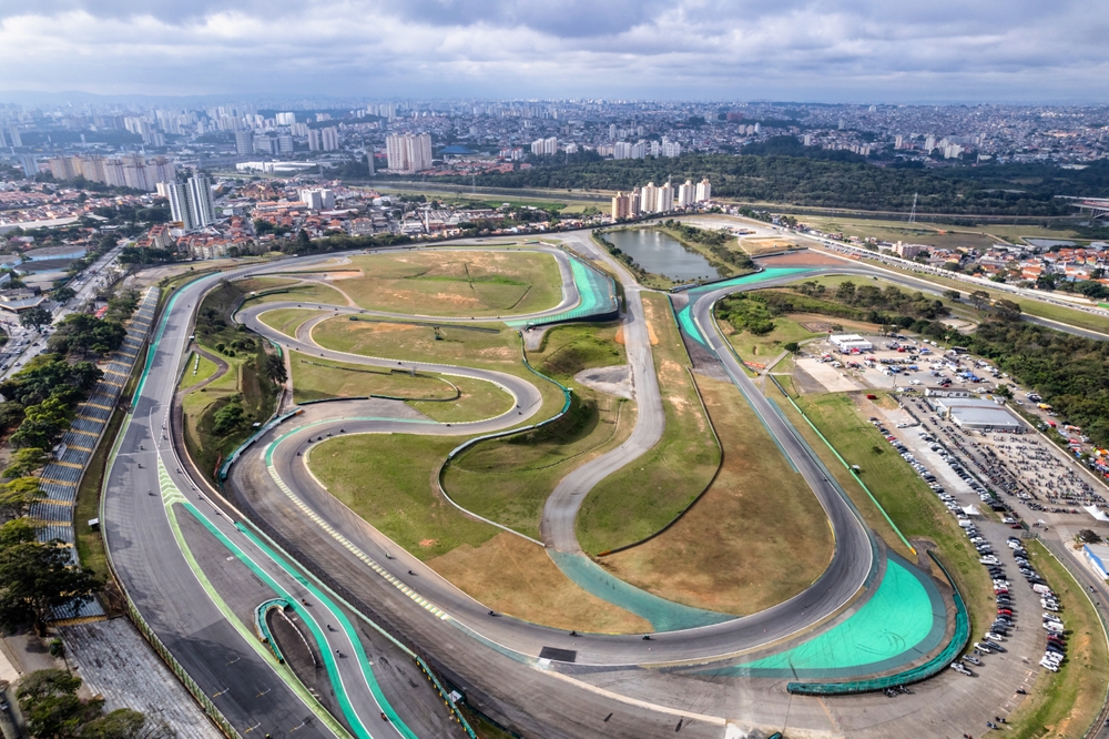 Aerial view of the Interlagos Circuit aka The Autódromo José Carlos Pace
