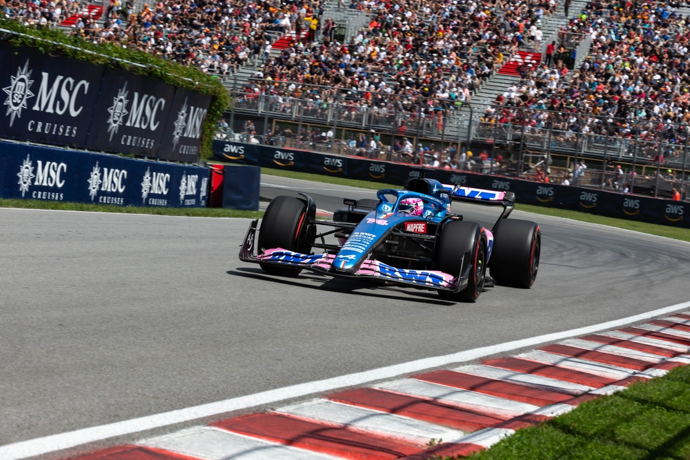 Fernando Alonso of Spain Driving at Circuit Gilles Villeneuve