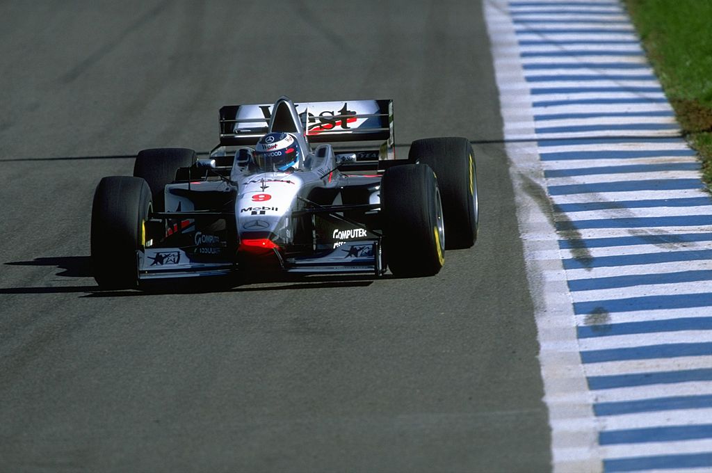 Mika Hakkinen at practise for the European Grand Prix in Jerez