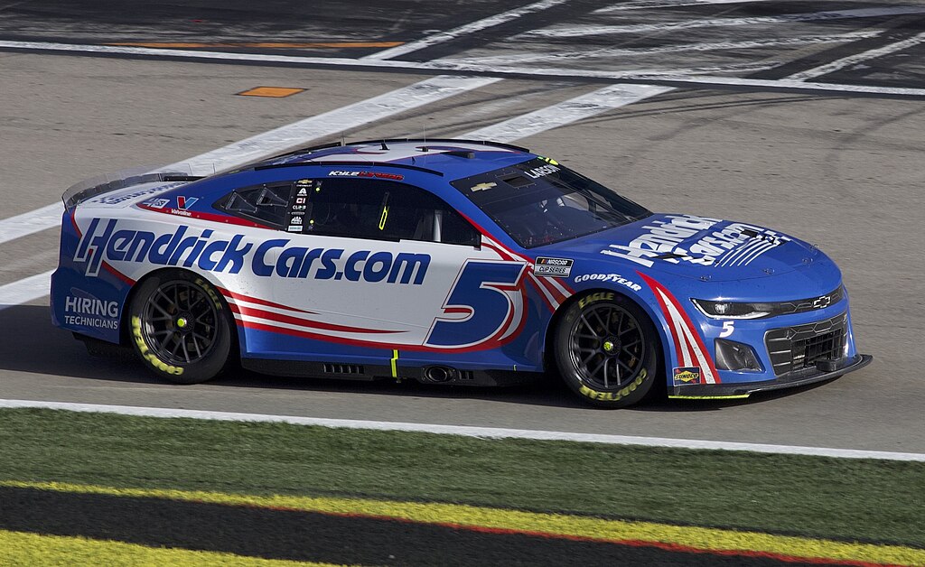 NASCAR blue racing car