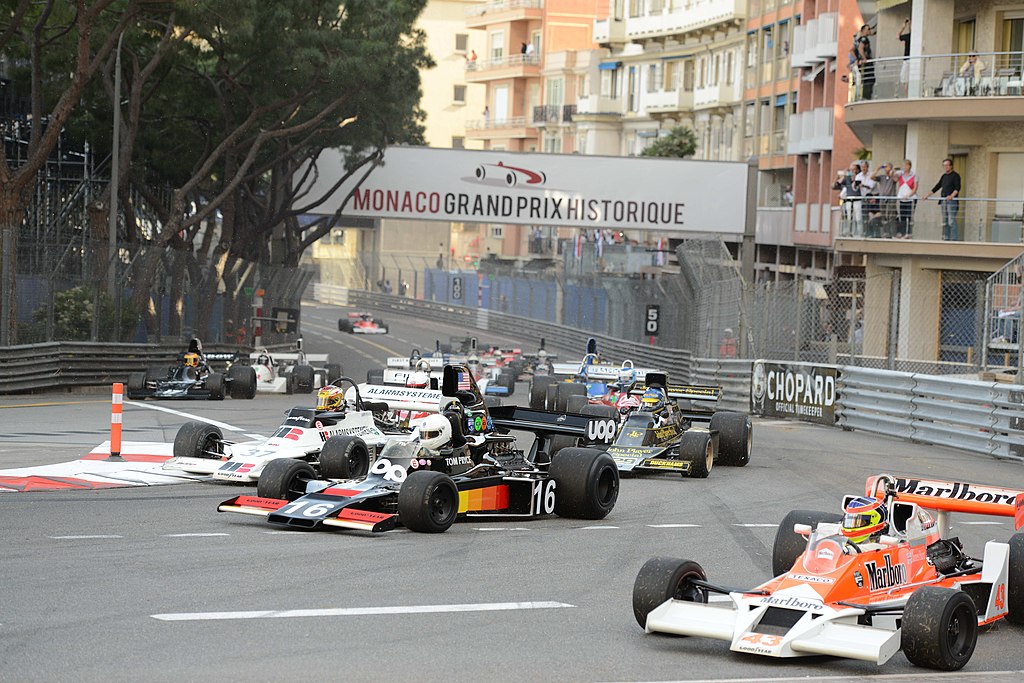 Formula 1 racing cars entering