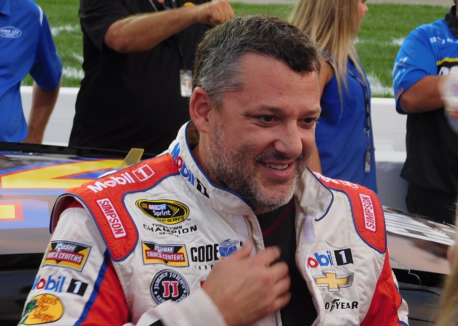 Tony Stewart in a white jacket