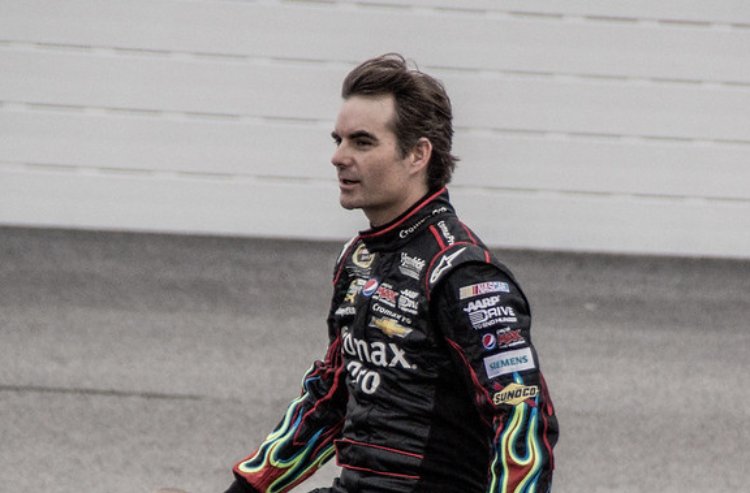 Jeff Gordon in a black jacket