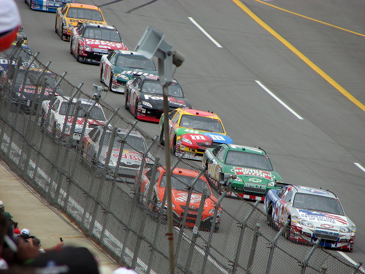 NASCAR cars racing