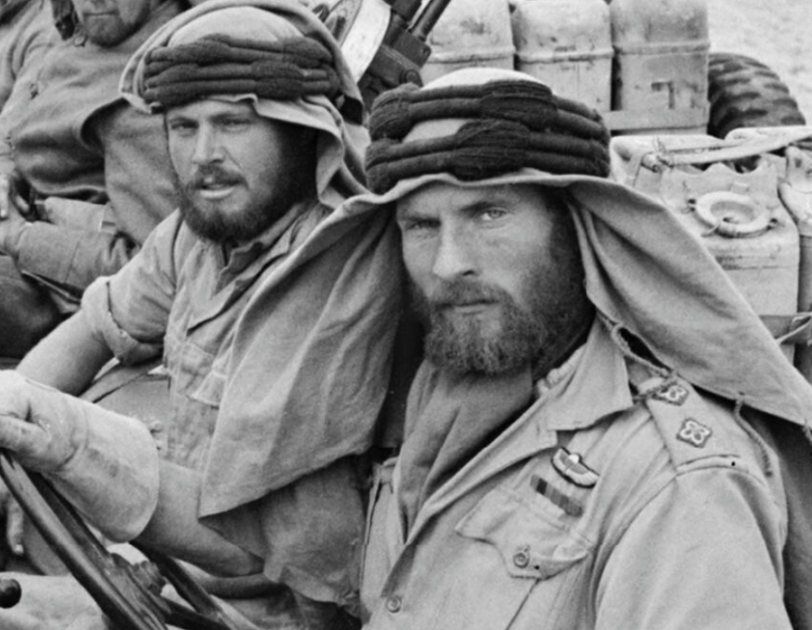 British SAS patrol in armed jeeps