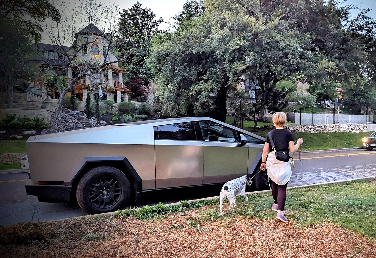 Tesla Cybertruck on the street.