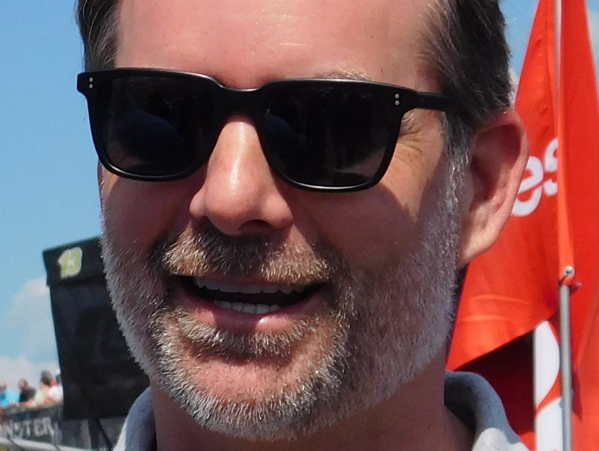 Jeff Gordon wearing a pair of sunglasses