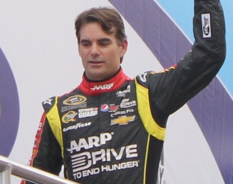 Jeff Gordon in a black jacket