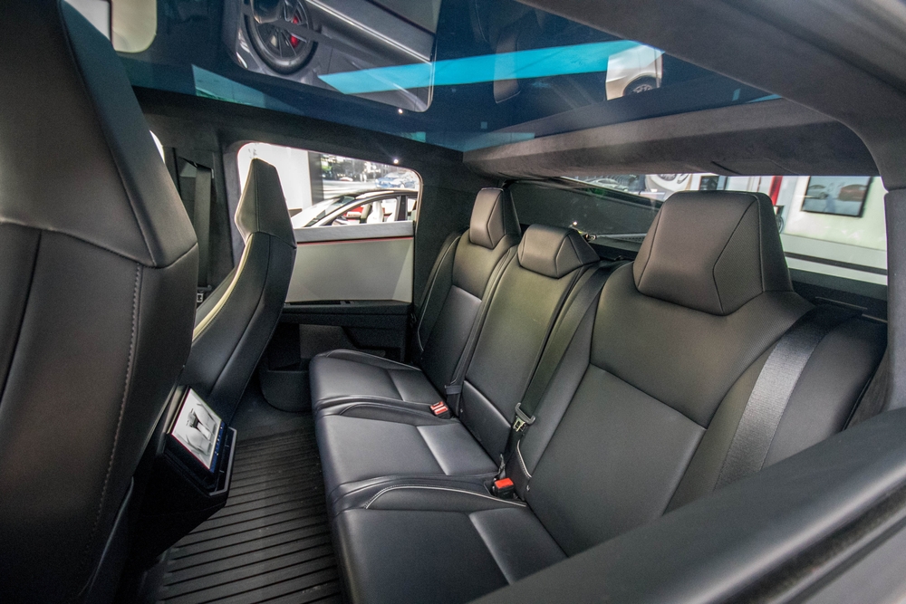 2024 Tesla Cybertruck interior a battery electric medium duty full-size pickup truck