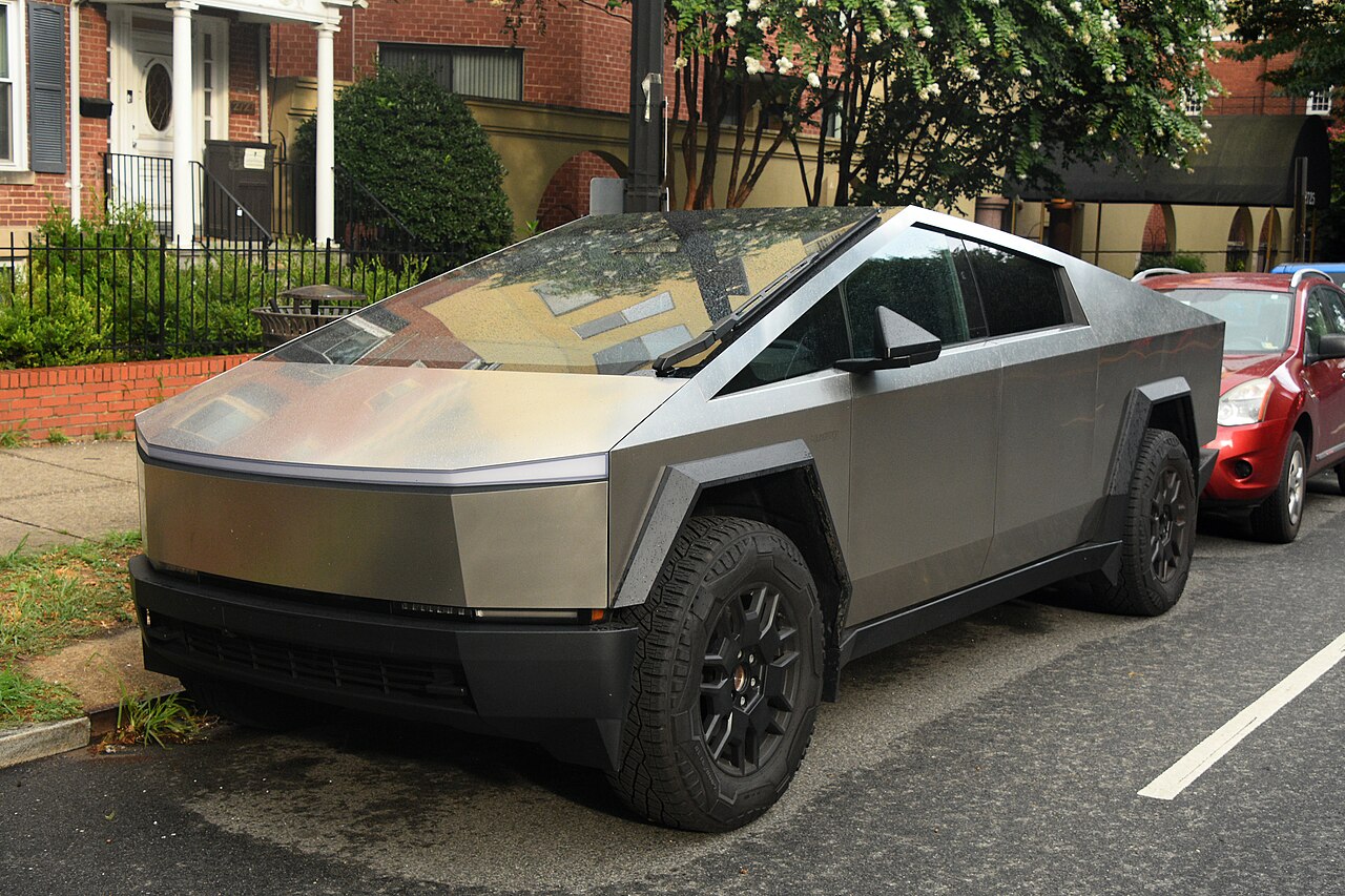 Tesla Cybertruck parked outside - 2024