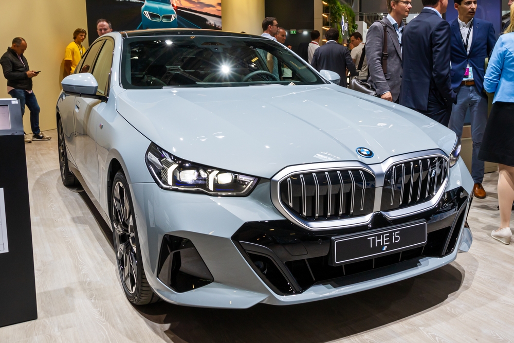 BMW i5 (G60) electric car at the IAA Mobility 2023 motor show in Munich